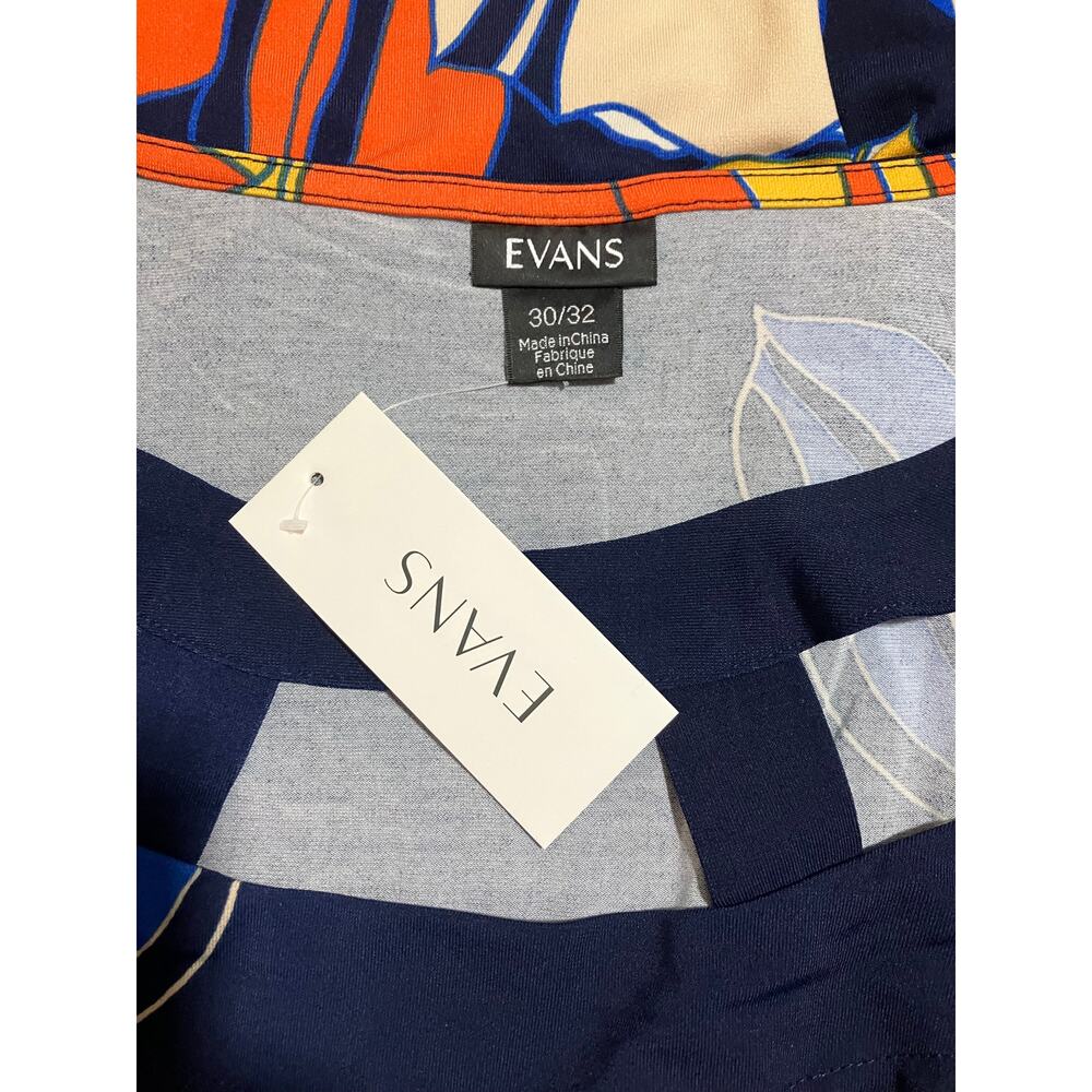 City Chic EVANS Women's Navy Harriet Placement Tunic Cutout Neck Size 30/32 NWT - Picture 6 of 10